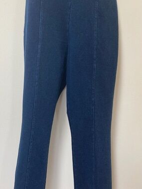 Dark Denim Leggings, Elasticized Waistband, Size L